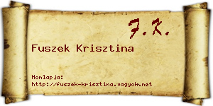 Fuszek Krisztina névjegykártya